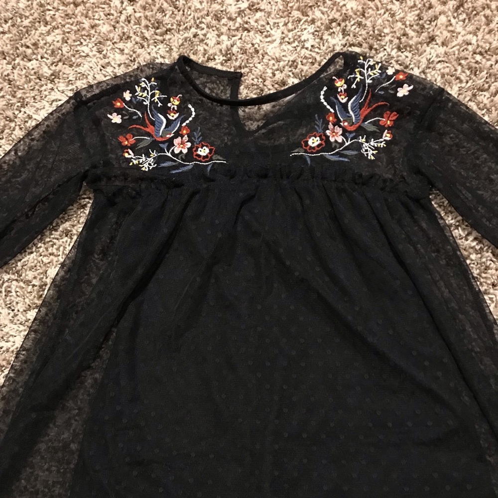 Flower printed long sleeve shirt